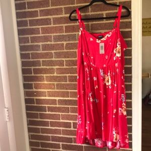 Torrid Sundress, Red Floral, Hi-Lo, Skater